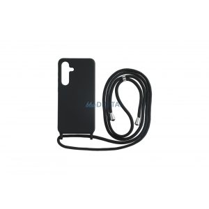 Sam S25 Plus  TPU+PC fekete tok,Fekete zsinórral