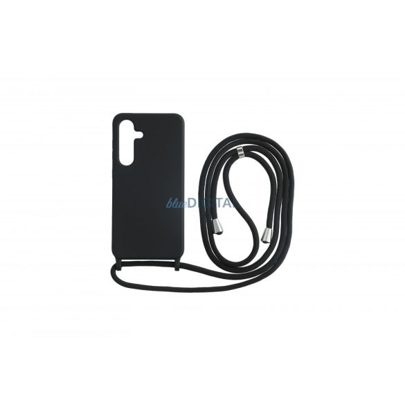 Sam S25 Plus  TPU+PC fekete tok,Fekete zsinórral