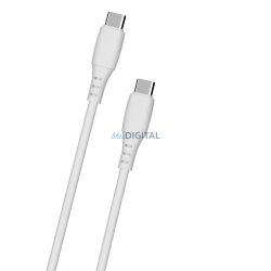   Puha szilikon Type-C to Type-C adat és töltőkábel, Fehér