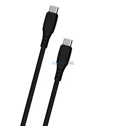   Puha szilikon Type-C to Type-C adat és töltőkábel, Fekete