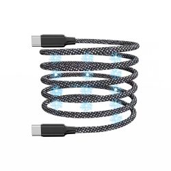 Feltekerhető mágneses Type-C to Type-C kábel, Szürke