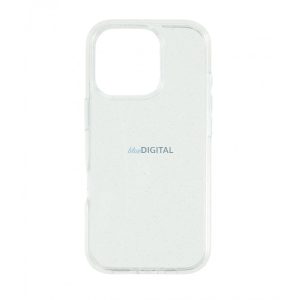 Iphone 16 Pro csillámos szilikon hátlap, Átlátszó