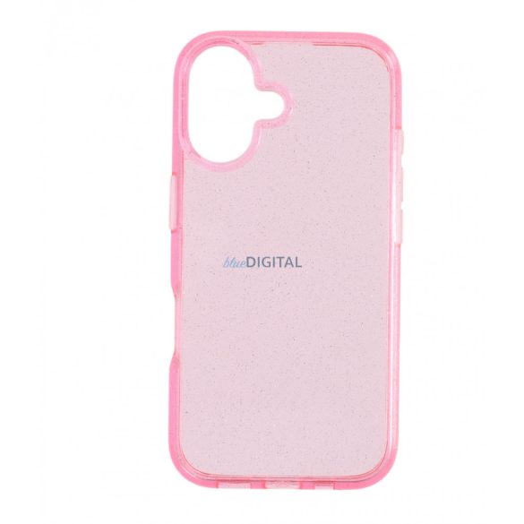 Iphone 16 csillámos szilikon hátlap, Pink