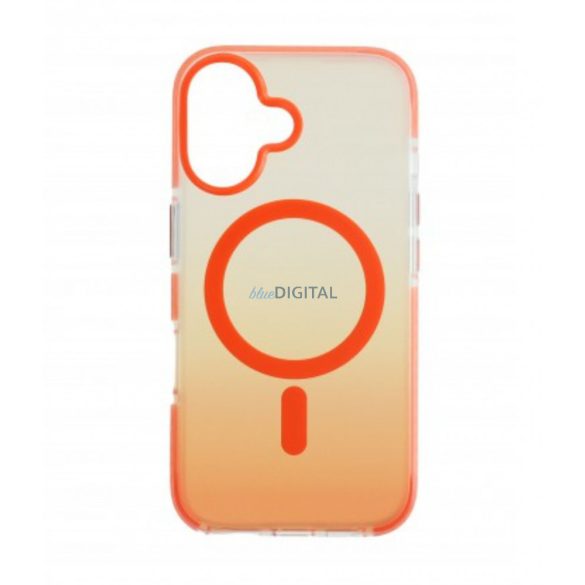 Iphone 16 mágneses tok, Narancs-Átlátszó