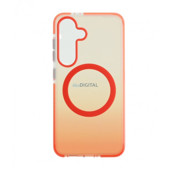 Samsung S25 Ultra mágneses tok, Narancs-Átlátszó