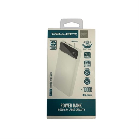 Cellect Power Bank PR132 PD20W,10000mAh, Fehér