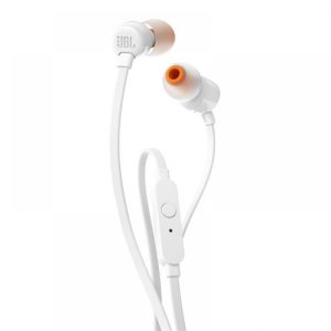 JBL T110 headset, egy gombos távírányítóval, Fehér