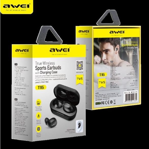 Awei T16 TWS headset fekete