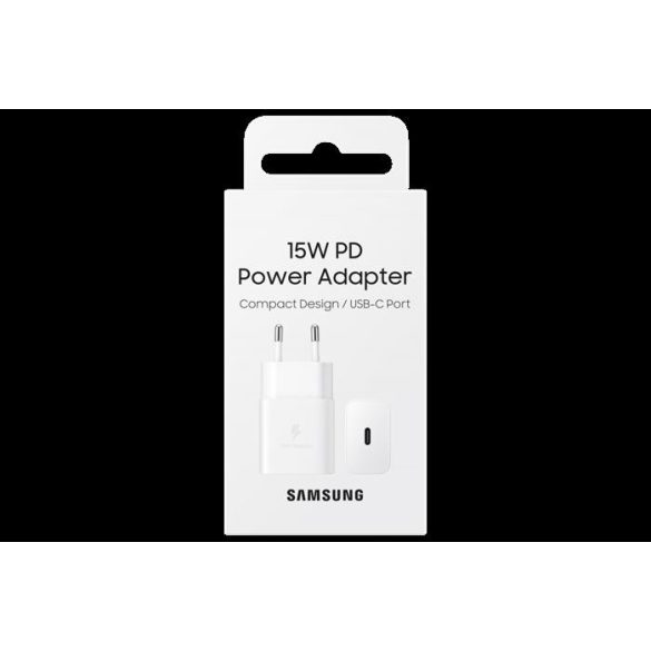 Samsung hálózati adapter, 15W PD USB-C, Fehér