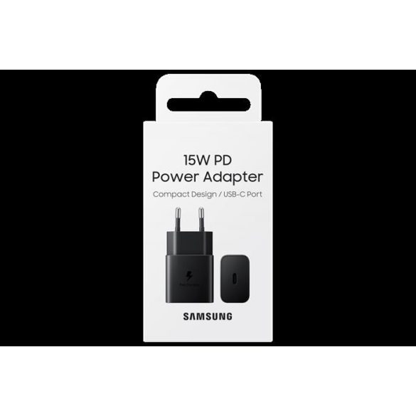 Samsung hálózati adapter, 15W PD USB-C, Fekete