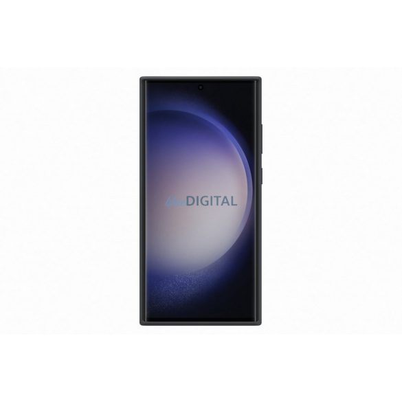 Samsung S23 Ultra szilikon tok szíjjal, Fekete