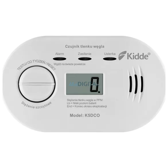 KIDDE K5DCO szén-monoxid érzékelő LCD kijelzős