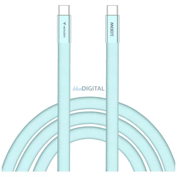 Verbatim Sync & Charge SoftTouch kábel USB-C - USB-C 100W PD3.0 120cm – kék (30276)