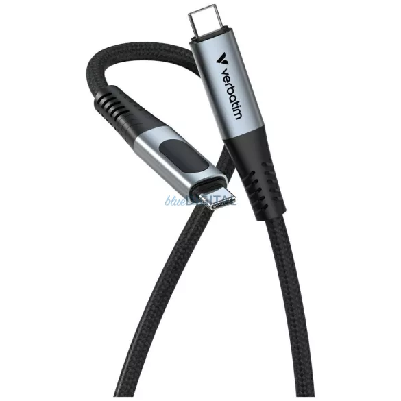 Verbatim Sync & Charge kábel USB-C - USB-C 100W kijelzős 120cm – fekete (31848)