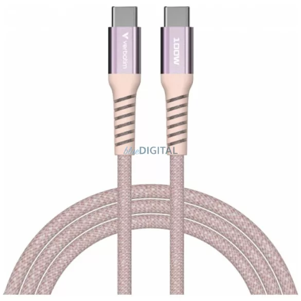 Verbatim Sync & Charge kábel USB-C - USB-C PD3.0/QC3.0 120cm – rózsaszín (31857)