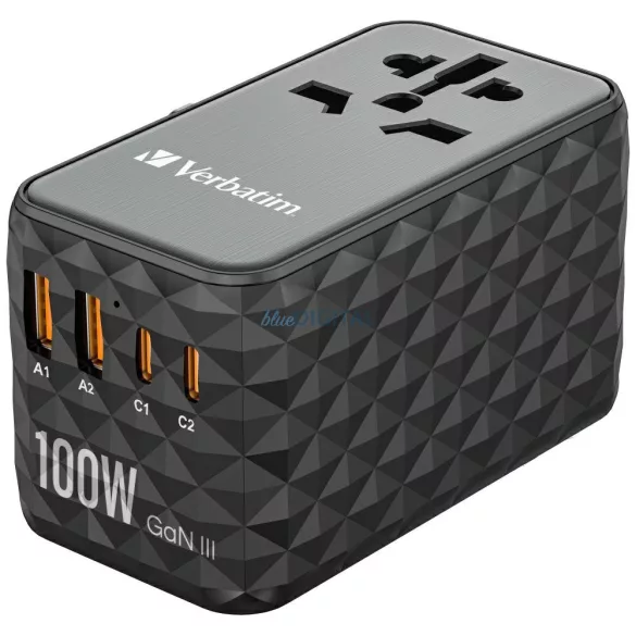 Verbatim Travel Adapter EU/UK/US GaN 2xUSB-A/2xUSB-C PD 100W UTA-06 black 32121