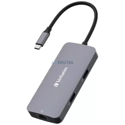   Verbatim Adapter Hub USB-C - HDMI/USB-C /Eternet/2xUSB-A 3.0 aluminium/aluminum 32150