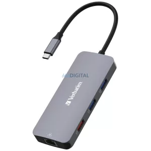 Verbatim Adapter Hub USB-C - HDMI/3xUSB-A/SD/microSD/2xUSB-C/Eternet aluminum 32152