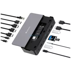 Adapter Verbatim docking station USB-C Pro 15in1 grey 32173