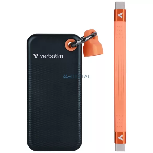 Verbatim 1TB külső SSD kulcstartó USB 3.2 Gen.2 kábellel – fekete-narancssárga (321)