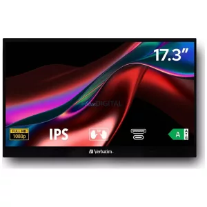 Verbatim 15,6 hüvelykes hordozható érintőképernyős Ultra HD 4K monitor, fekete/black 32238