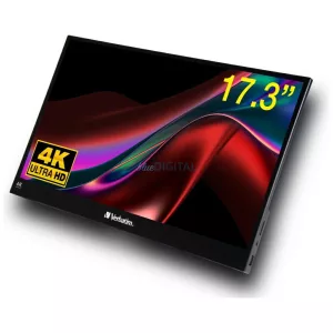 Verbatim 17,3 hüvelykes hordozható érintőképernyős Ultra HD 4K monitor, fekete/black 32239