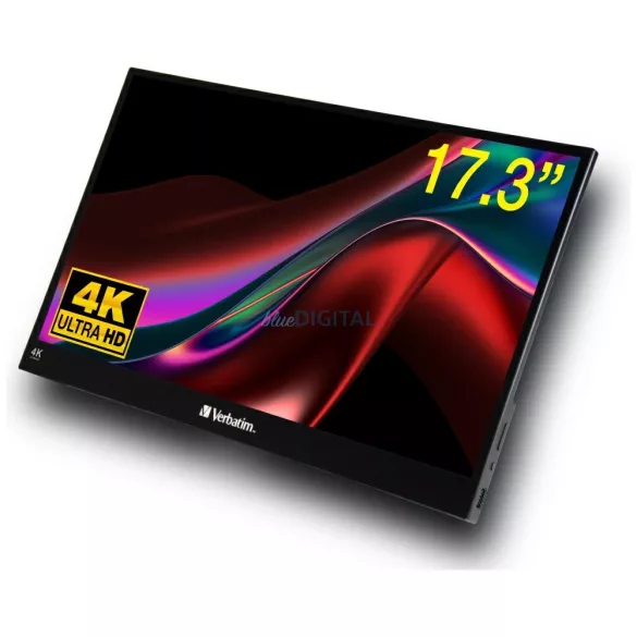 Verbatim 17,3 hüvelykes hordozható érintőképernyős Ultra HD 4K monitor, fekete/black 32239