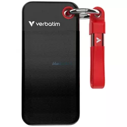   Verbatim Pocket külső SSD 128GB USB-C 3.2 Gen.2 – fekete-piros (32434)
