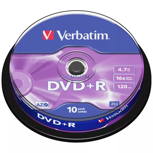 Verbatim DVD-R 4.7GB 16x AZO matt ezüst 10 db (43498)
