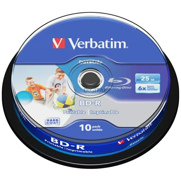 Verbatim Datalife BD-R SL nyomtatható lemez 6X 25GB 10 db (43804)