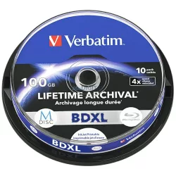   Verbatim M-Disc BD-XL lemez 100GB 4X tintasugaras nyomtatható 10 db (43850)