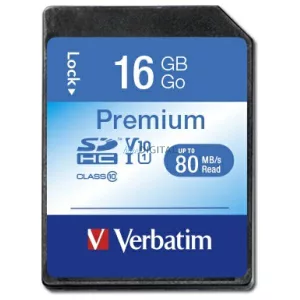 Verbatim Premium U1 SDHC kártya 16GB V10 – fekete (43962)