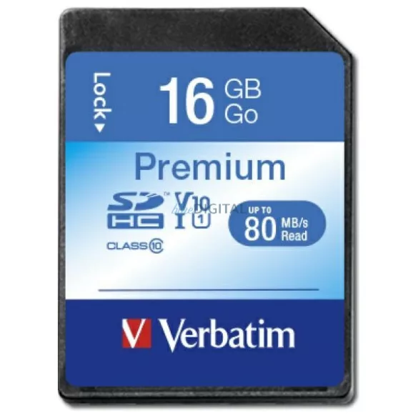 Verbatim Premium U1 SDHC kártya 16GB V10 – fekete (43962)