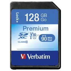   Verbatim Premium U1 SDXC memóriakártya 128GB V10 – fekete (44025)