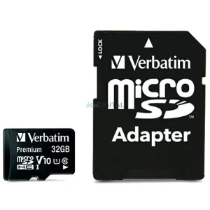 Verbatim 32GB microSDHC Card V10 + Adapter black 44083
