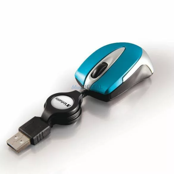 Verbatim Go Mini optikai egér USB-A 1000 dpi – kék (49022)