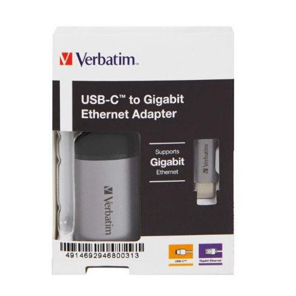 Verbatim USB-C - RJ45 Eternet adapter - szürke