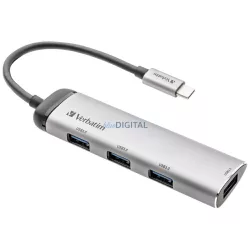 Verbatim USB-C Hub Adapter - 4xUSB-A 3.2 aluminum 49147