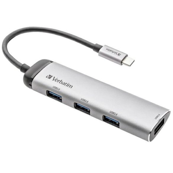 Verbatim USB Hub USB-C - 4xUSB-A 3.2 - szürke