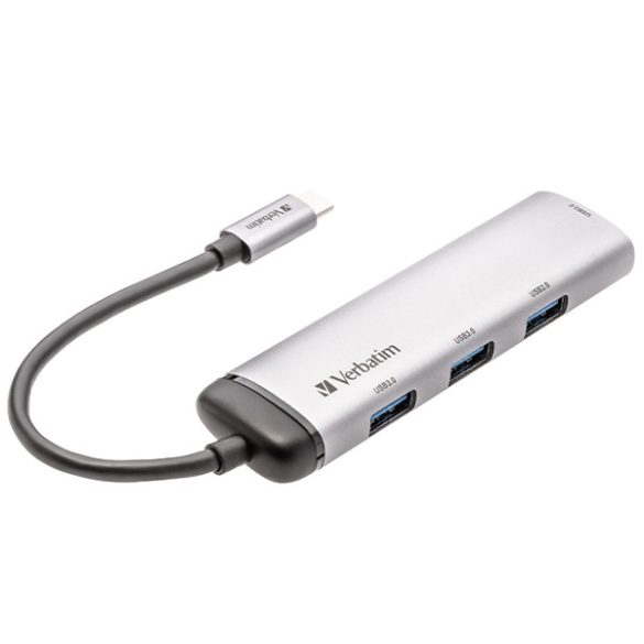 Verbatim USB Hub USB-C - 4xUSB-A 3.2 - szürke