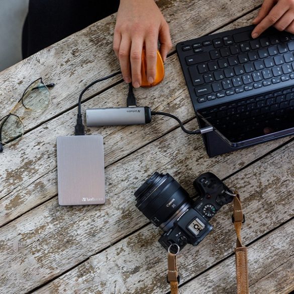 Verbatim USB Hub USB-C - 4xUSB-A 3.2 - szürke