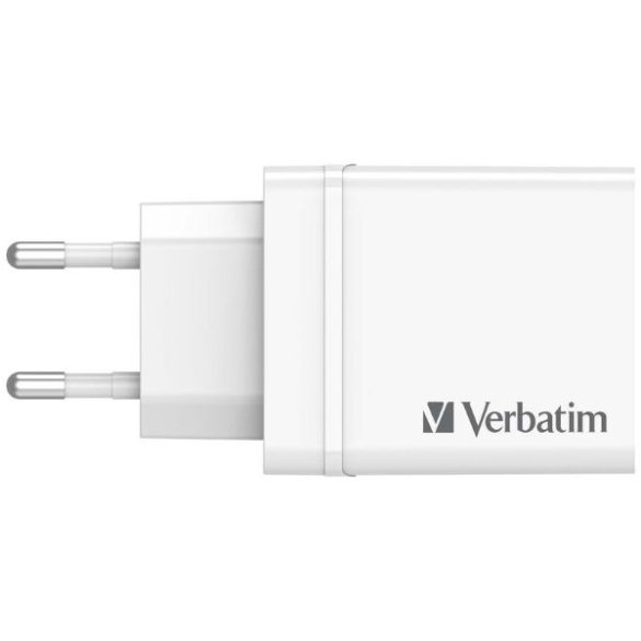 Verbatim CHR-30EU2 hálózati töltő 3xUSB-A és 1xUSB-C csatlakozással 30W PD 3.0 - fehér