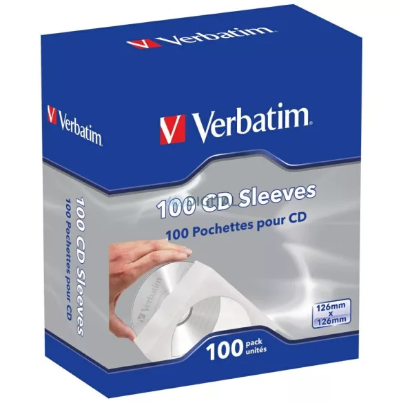 Verbatim papír CD-tok 100 db – fehér (49976)