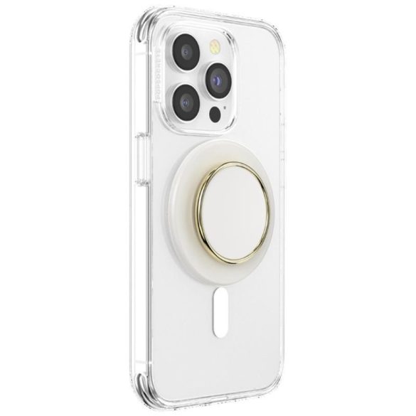 Popsockets Round Luxe Coconut Creme Enamel MagSafe kitámasztó - bézs