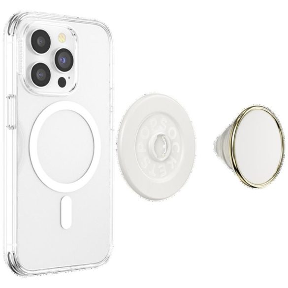 Popsockets Round Luxe Coconut Creme Enamel MagSafe kitámasztó - bézs
