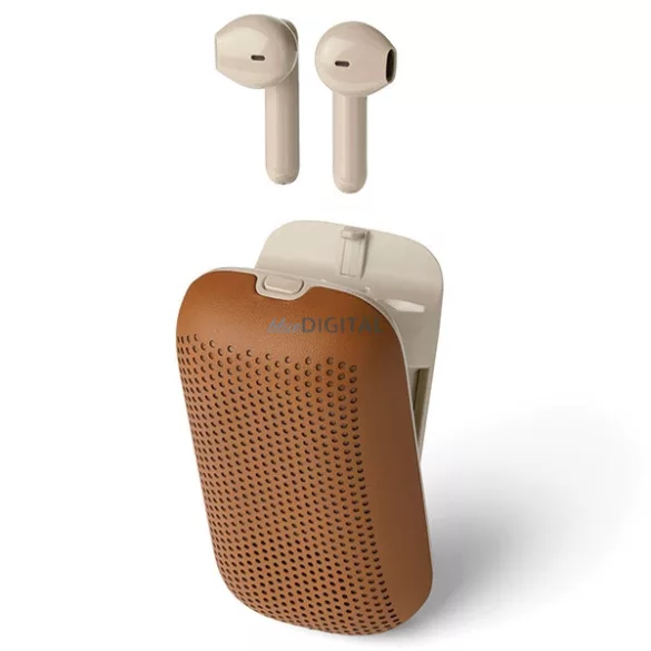 Lexon Speakerbuds vezeték nélküli fejhallgató Bluetooth-hangszóróval, teveszínű, LA127C