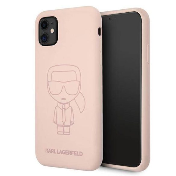 Karl Lagerfeld KLHCN61SILTTPI iPhone 11 6,1" / Xr szilikon ikonikus Outline rózsaszín 