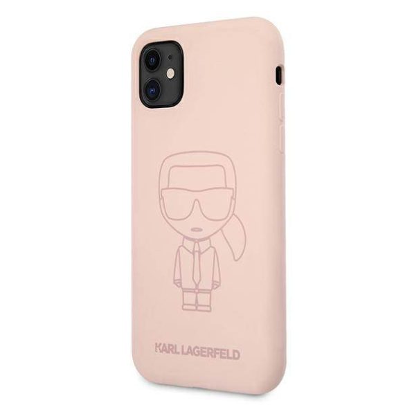 Karl Lagerfeld KLHCN61SILTTPI iPhone 11 6,1" / Xr szilikon ikonikus Outline rózsaszín 