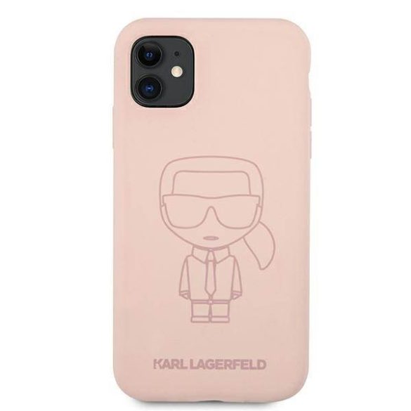 Karl Lagerfeld KLHCN61SILTTPI iPhone 11 6,1" / Xr szilikon ikonikus Outline rózsaszín 