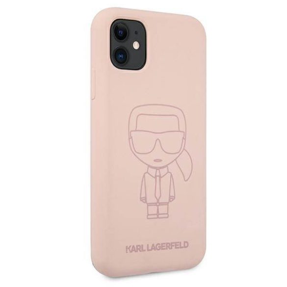 Karl Lagerfeld KLHCN61SILTTPI iPhone 11 6,1" / Xr szilikon ikonikus Outline rózsaszín 